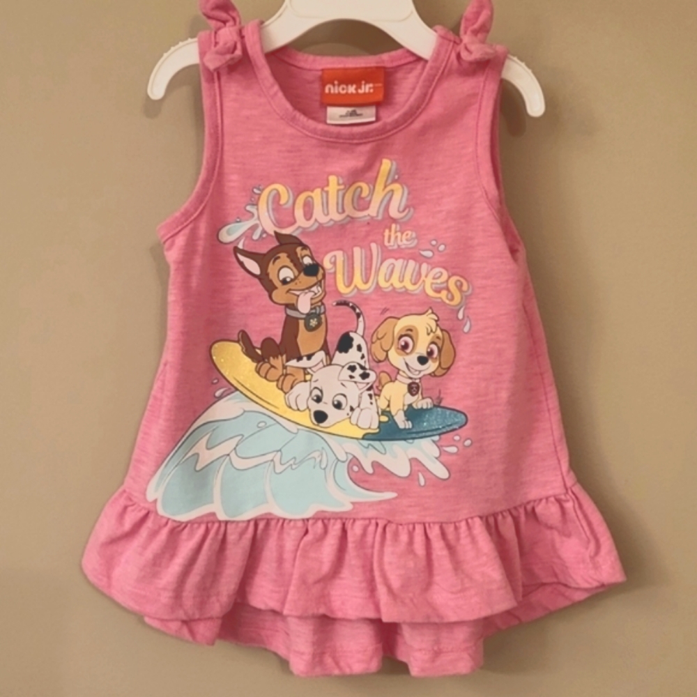 Paw Patrol Character pink sleeveless top